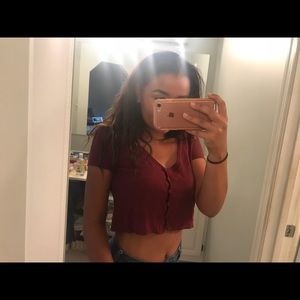 Burgundy crop top
